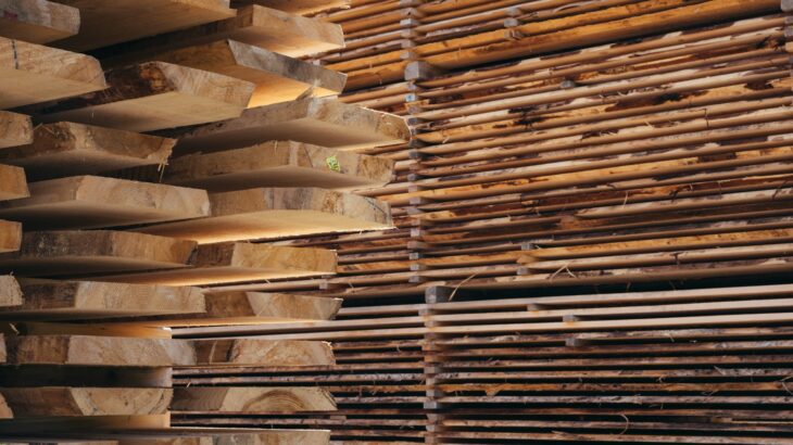 a pile of wood sitting next to each other
